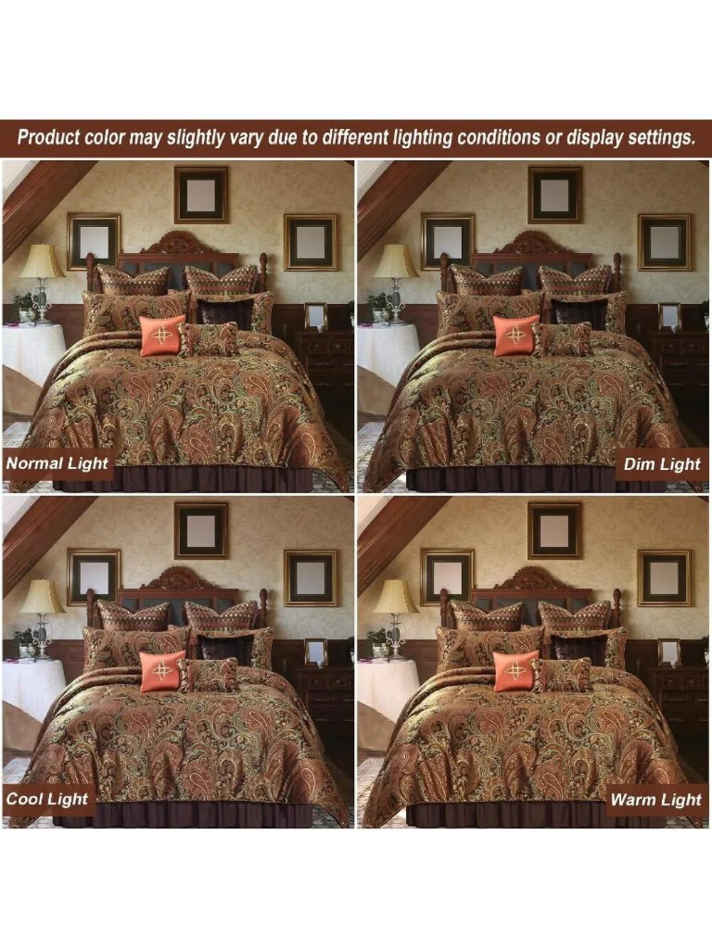 9-Piece Jacquard Comforter Set Luxury King Size Comforter Sets with Euro Sham